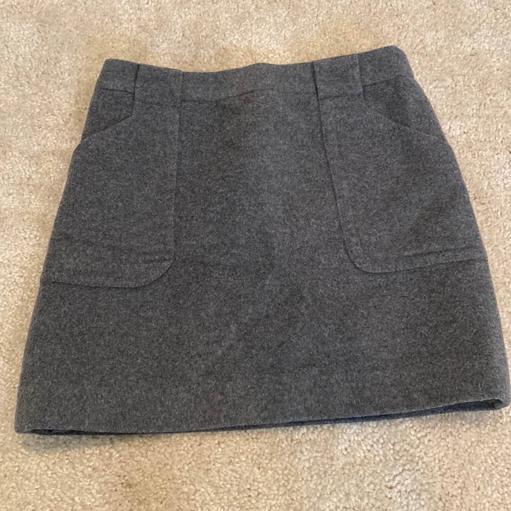 J Crew grey wool mini skirt